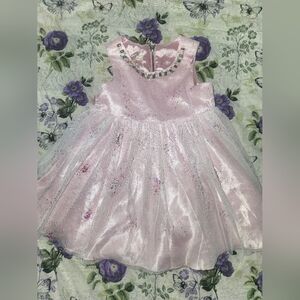 American Princess Light Pink Satin Dress with Jewel Embellished Neckline